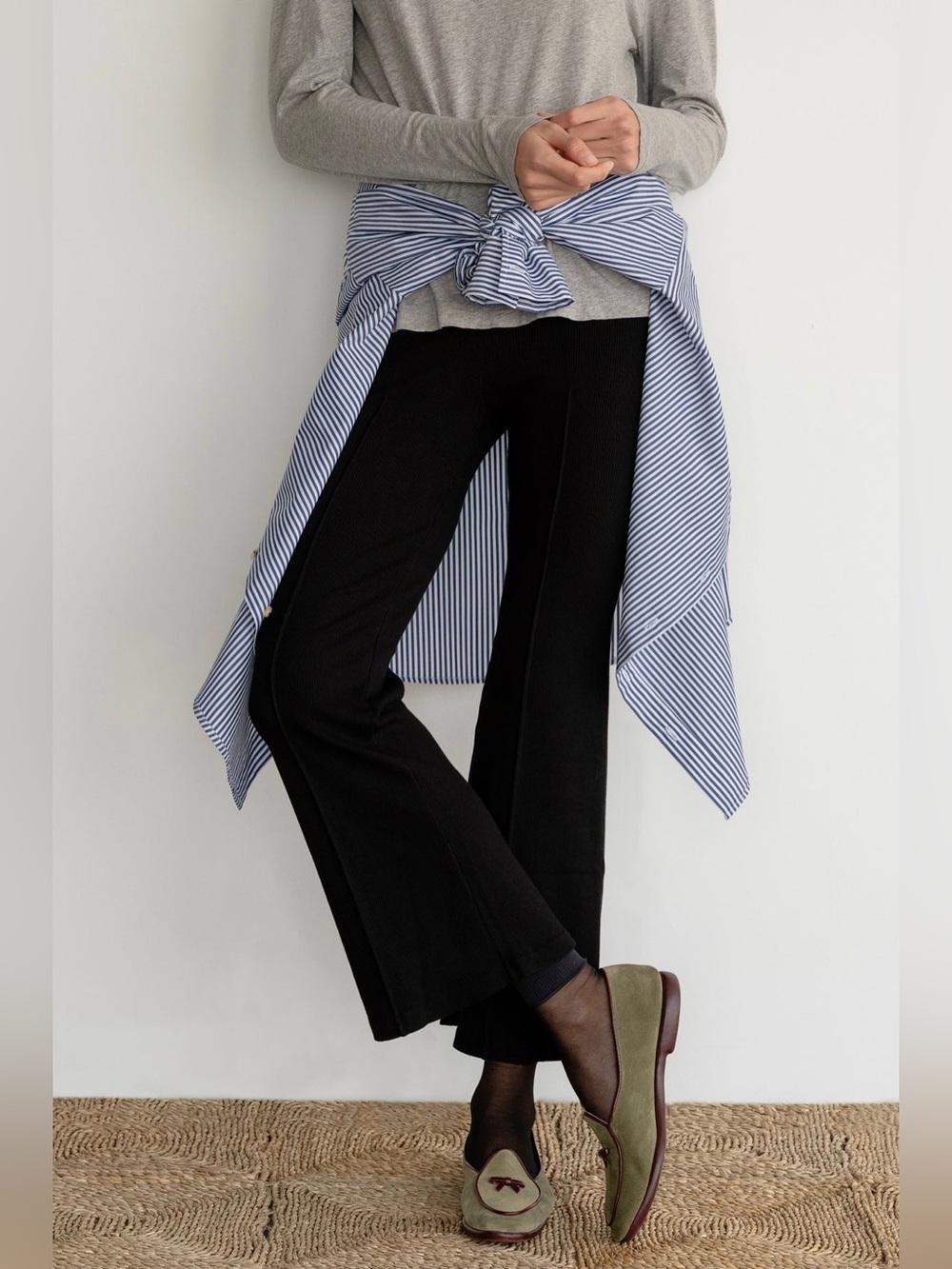 DONNI the rib kick flares in black